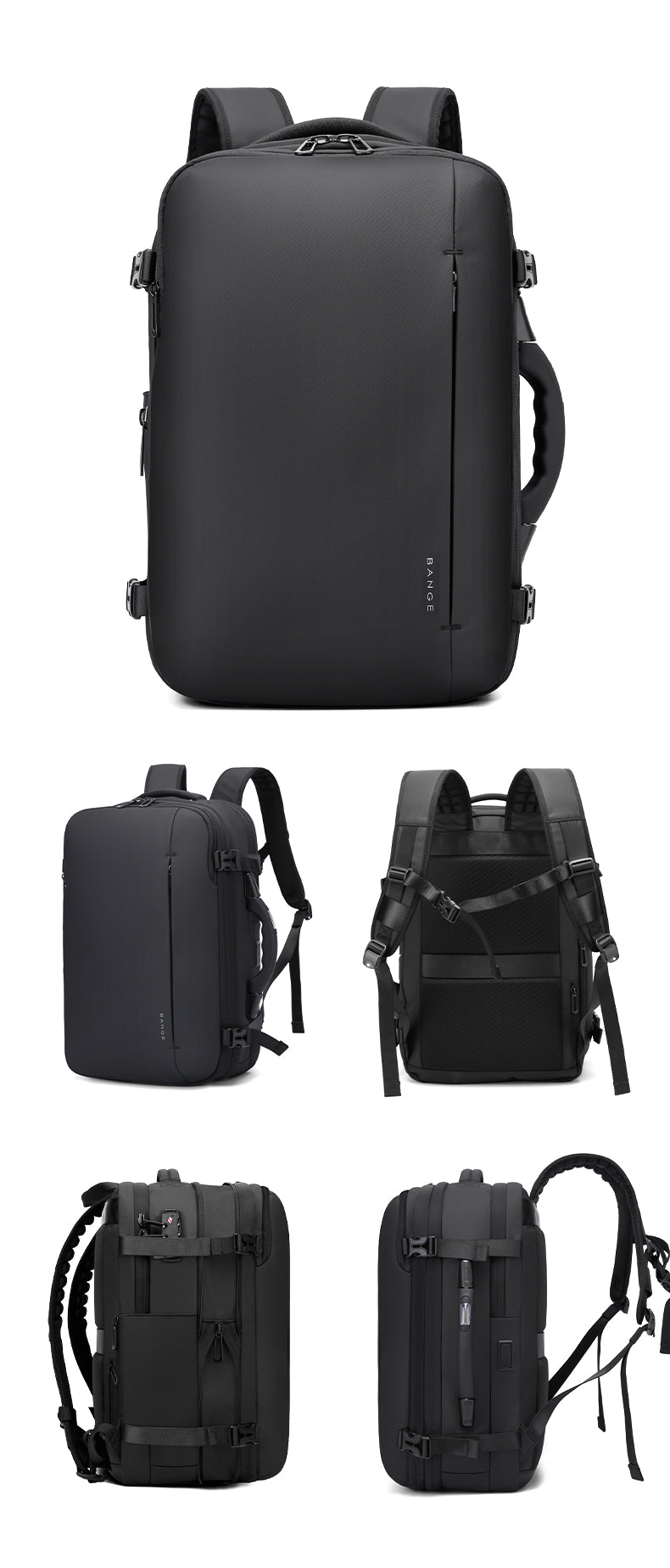 Bange Prime Vacuum Compartment Expandable Big Capacity Water Resistant Travel Laptop Backpack