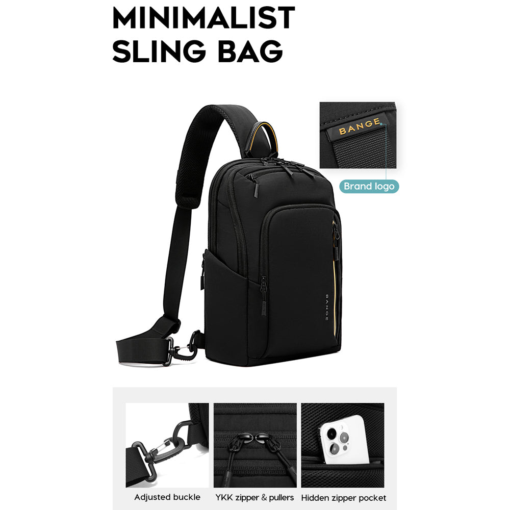 BANGE Riven Sling Bag Men's Multi Compartment Water-Resistant