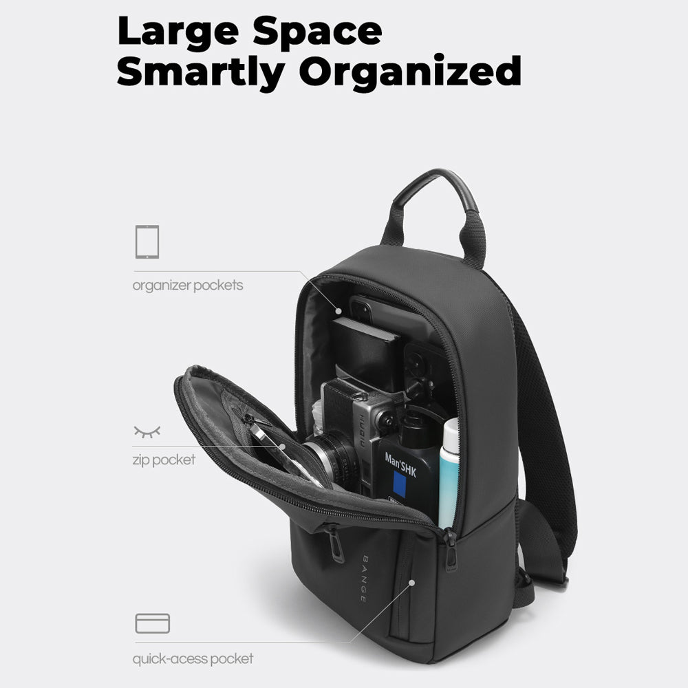 BANGE Bront Sling Bag Men's Multi Compartment Water-Resistant