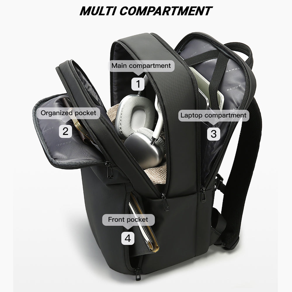 BANGE Rift Laptop Backpack Multi Compartment Water Resistant (15.6‘’)