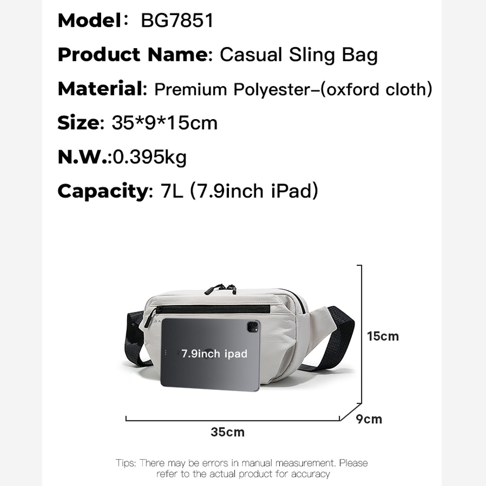 BANGE Revon Sling Bag Men's Multi Compartment Water-Resistant