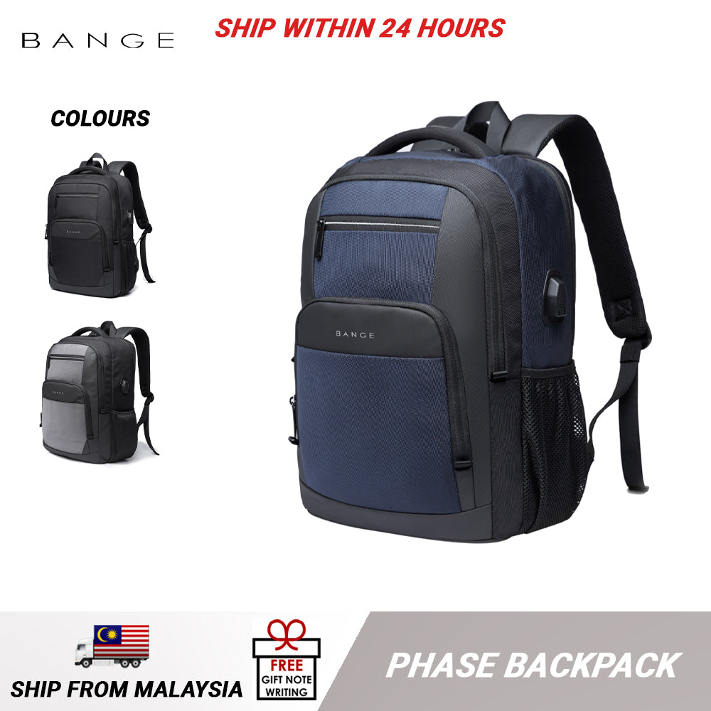 Bange Phase Water Resistant Big Capacity Multi Compartment Laptop Backpack with USB Charging Port Annual Gift