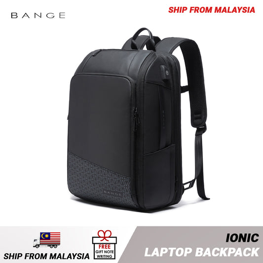 Bange Ionic USB Bottle Expandable Multi Compartment Big Capacity Hidden Pocket Travel Business Laptop Backpack
