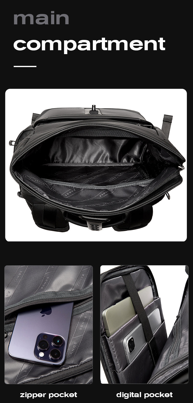 Bange Daze Laptop Backpack Multi-Compartment Water Resistant (15.6”) Fashion Beg Laptop College Backpack 电脑包