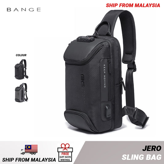 Bange Jero Anti Theft Multi Compartment Travel Business Sling Bag with TSA Lock and USB Charging Port