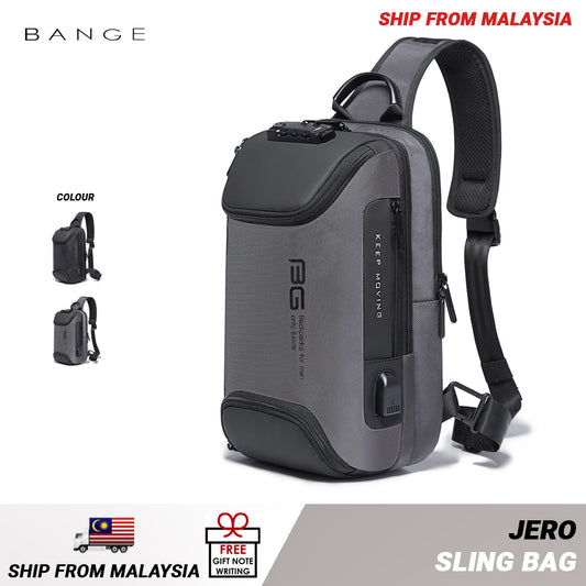 Bange Jero Anti Theft Multi Compartment Travel Business Sling Bag with TSA Lock and USB Charging Port
