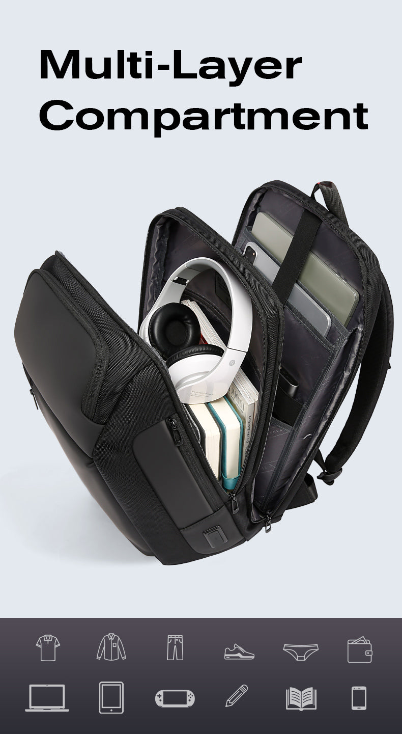 Bange Titan Laptop Backpack Water-Resistant and Multi Compartment USB Charging Business Professional Travel (15.6")