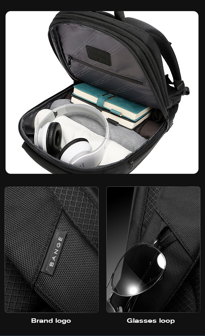 Bange Titan Laptop Backpack Water-Resistant and Multi Compartment USB Charging Business Professional Travel (15.6")