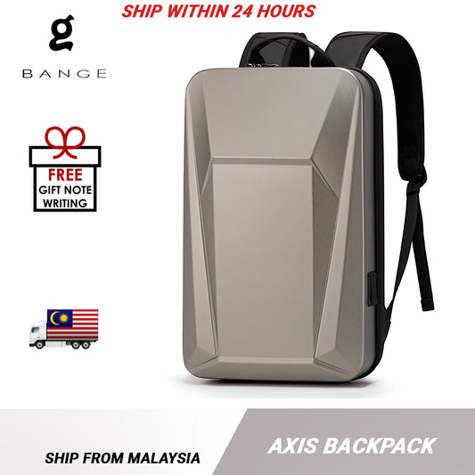 Bange Axis Hard Cover Laptop Backpack Multi-Compartment Water Resistant (15.6”) Fashion Beg Laptop College Backpack 电脑包