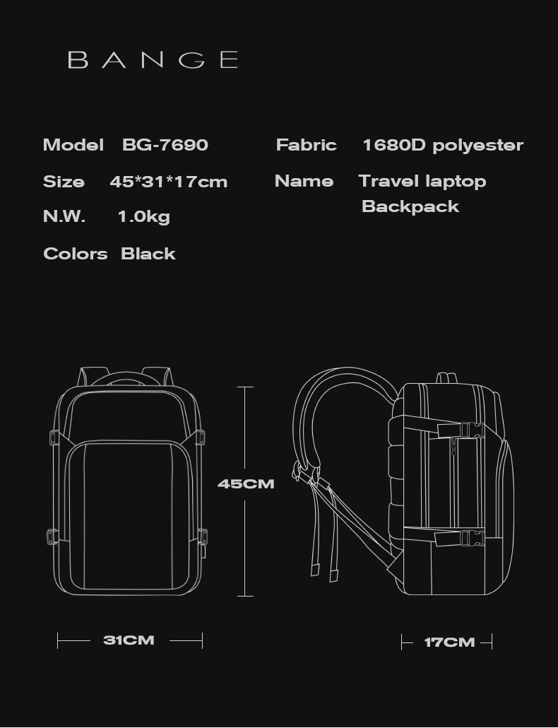 Bange Blaze Multipurpose USB Multi Compartment Travel Business Laptop Backpack