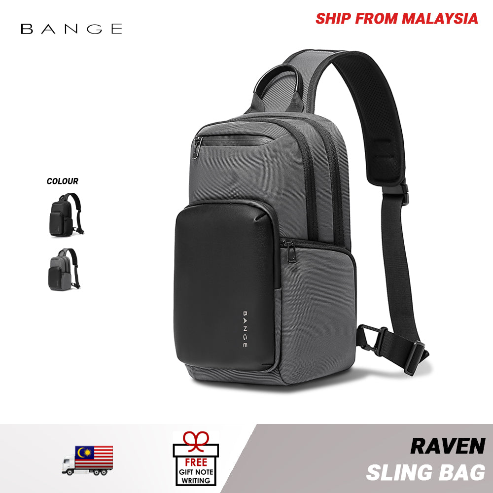 Bange Raven Sling Bag Shoulder Bag Crossbody Bag Men’s Bag Multi Compartment Water-Resistant Fit 11inch Ipad