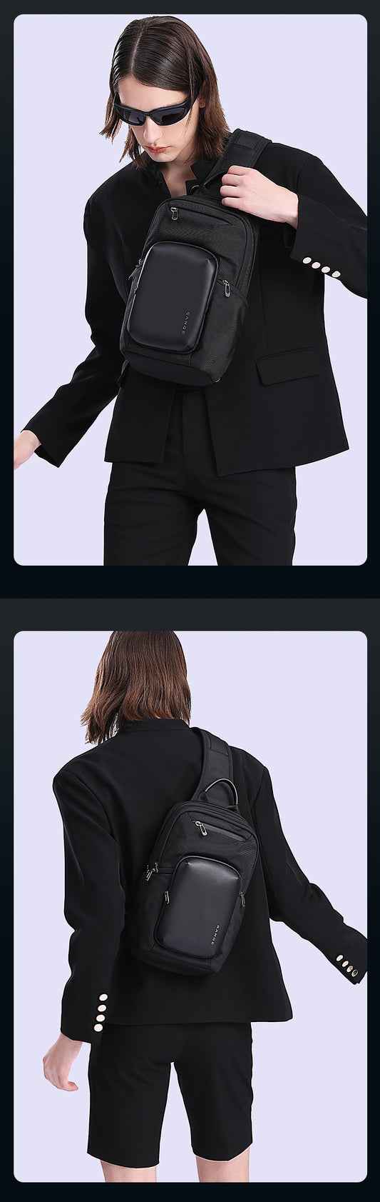 Bange Raven Sling Bag Shoulder Bag Crossbody Bag Men’s Bag Multi Compartment Water-Resistant Fit 11inch Ipad