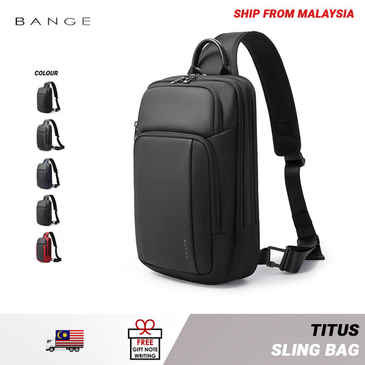 BANGE Titus Sling Bag Water-Resistant and Multi Compartment (11")
