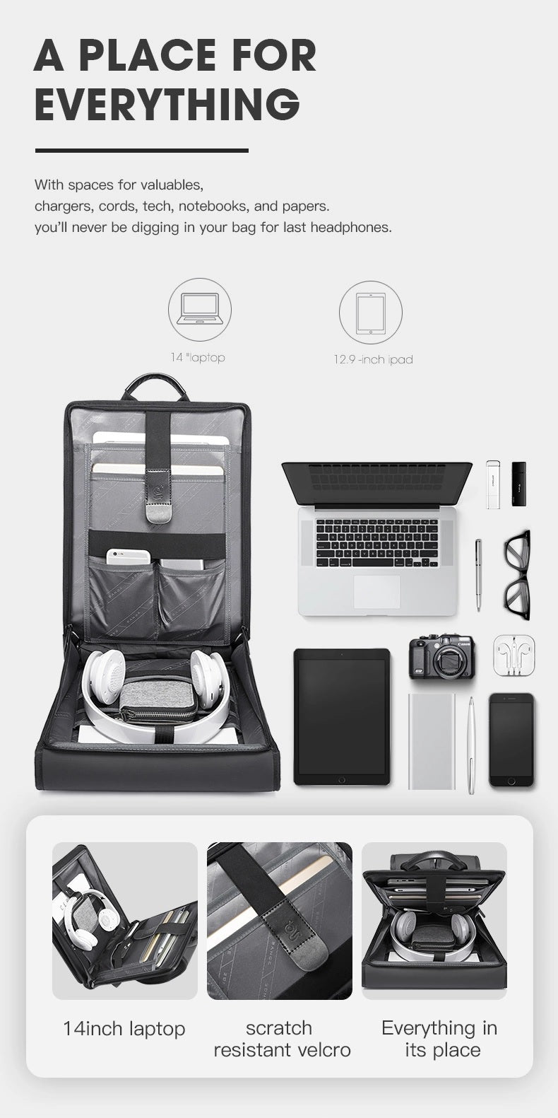 Bange Lycan 14inch Business Multi Compartment Water Resistant Laptop Backpack