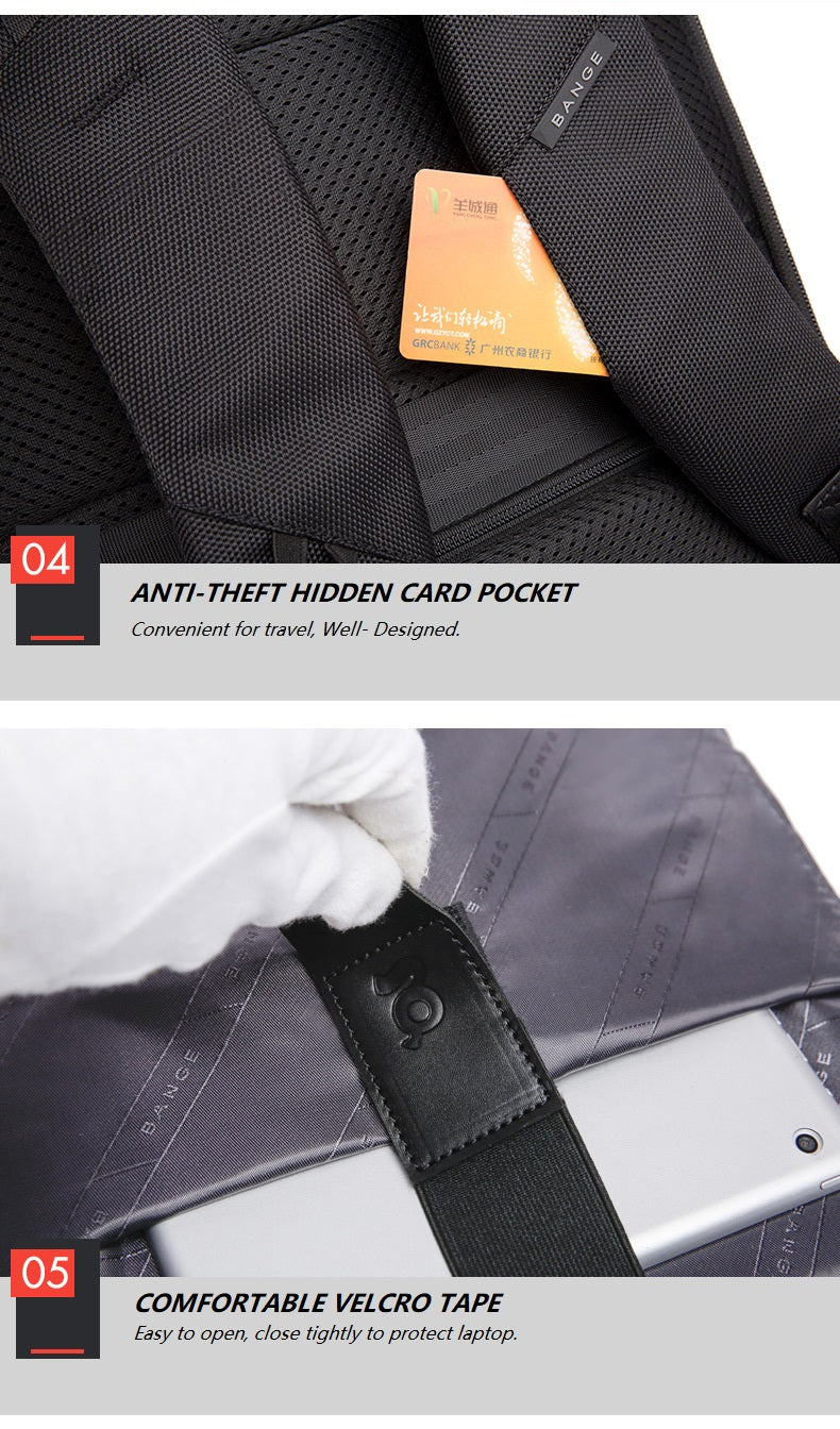 Bange Kome Expandable USB Multi Compartment Big Capacity Bottle Business Outdoor Travel Ultralight Laptop Backpack