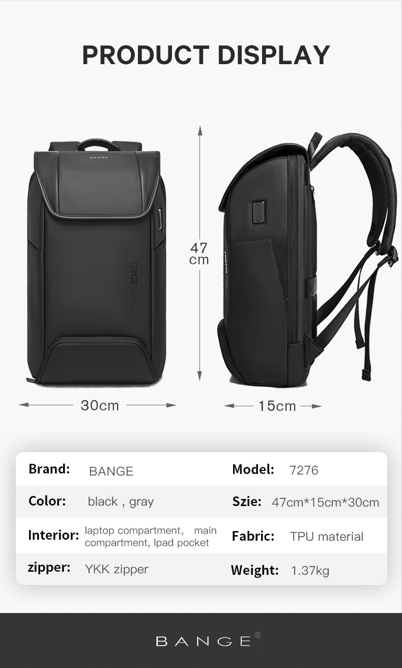 Bange Scorch 15.6inch Business Multi Compartment Stylish Antitheft Laptop Backpack with USB Charging Port