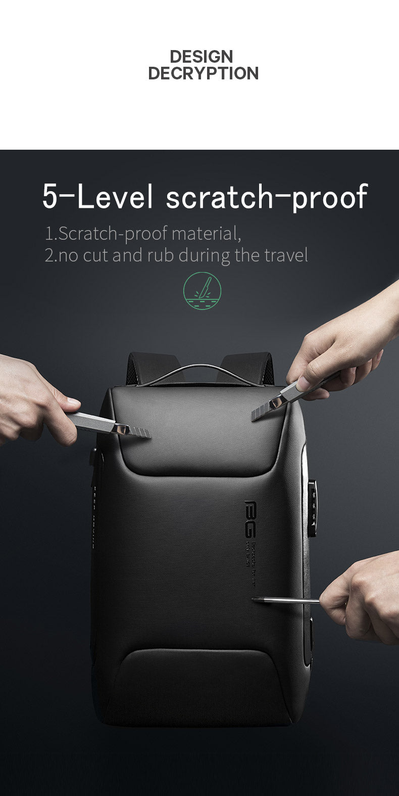 Bange Rambo 15.6inch Business Multi Compartment Water Resistant Laptop Backpack