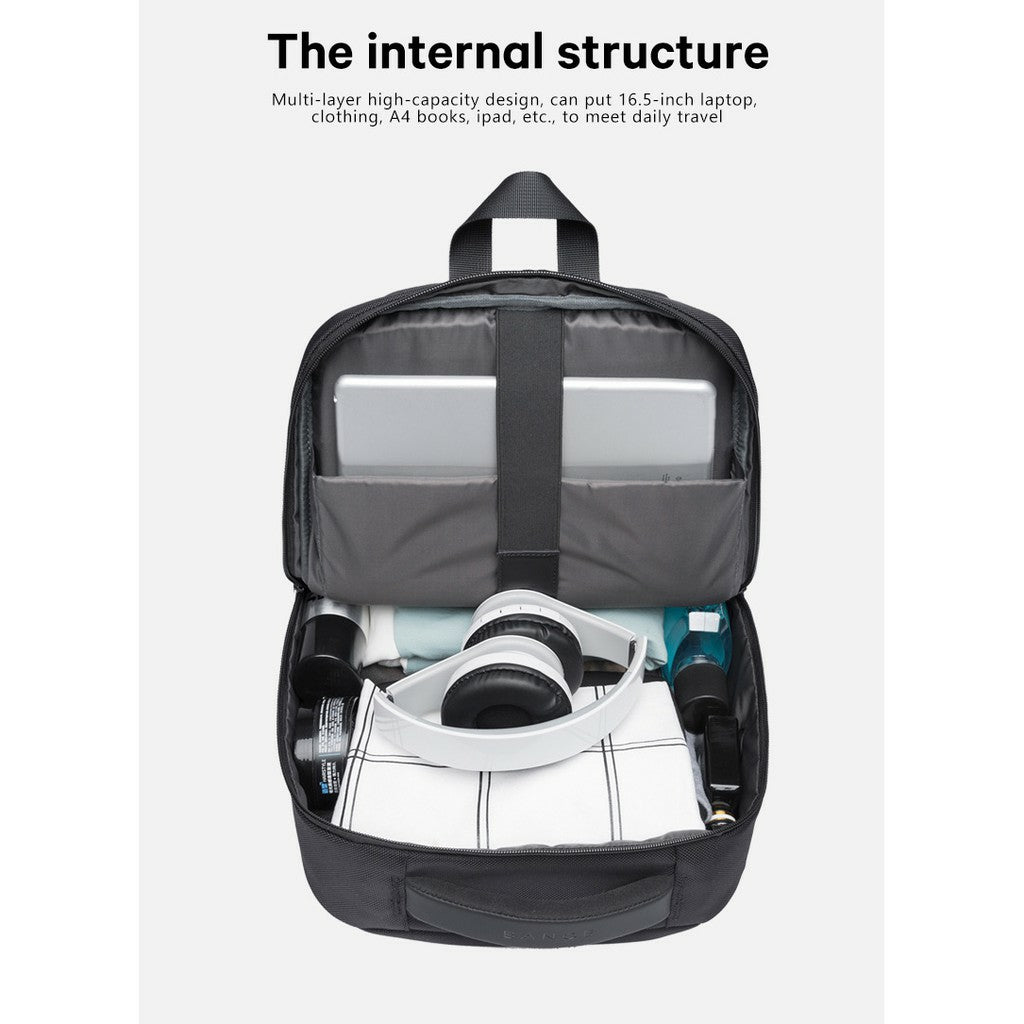 Bange Phase Water Resistant Big Capacity Multi Compartment Anti-Theft Travel Laptop Backpack with USB Charging Port