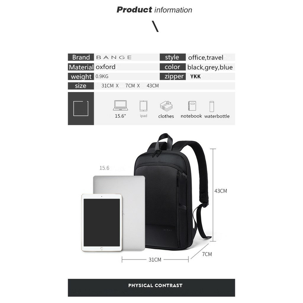 (15.6"/17.3'')Bange Gazon Expandable Light Water Resistant Anti-Theft Business Laptop Backpack Laptop Bag