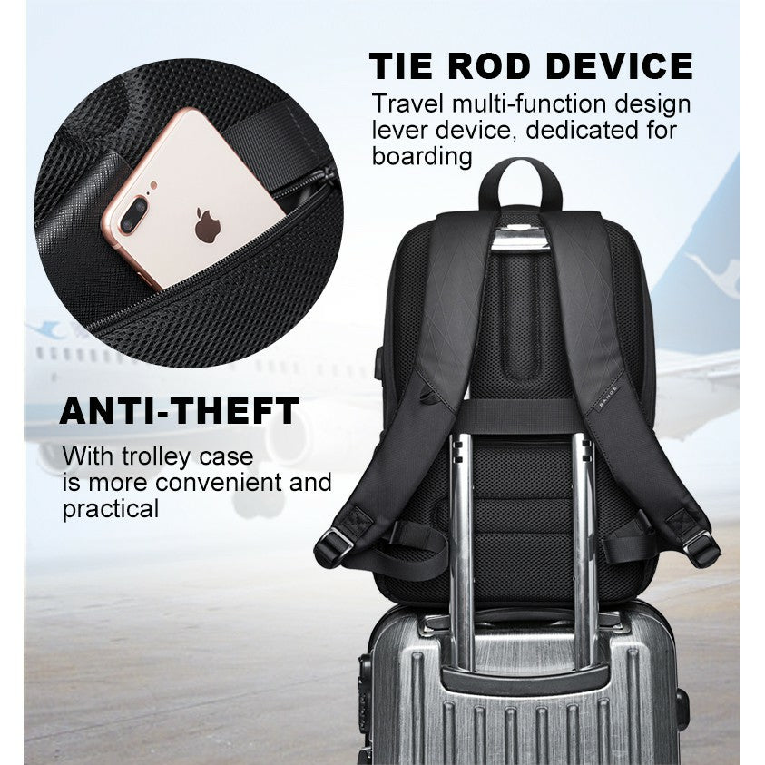 Bange Phase Water Resistant Big Capacity Multi Compartment Anti-Theft Travel Laptop Backpack with USB Charging Port