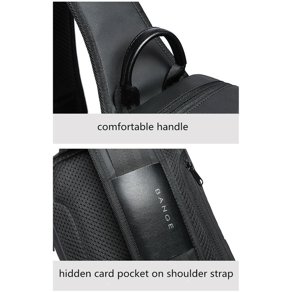 Bange Vexus USB AntiTheft Ultralight Water Resistant Multi Compartment Travel Sling Bag