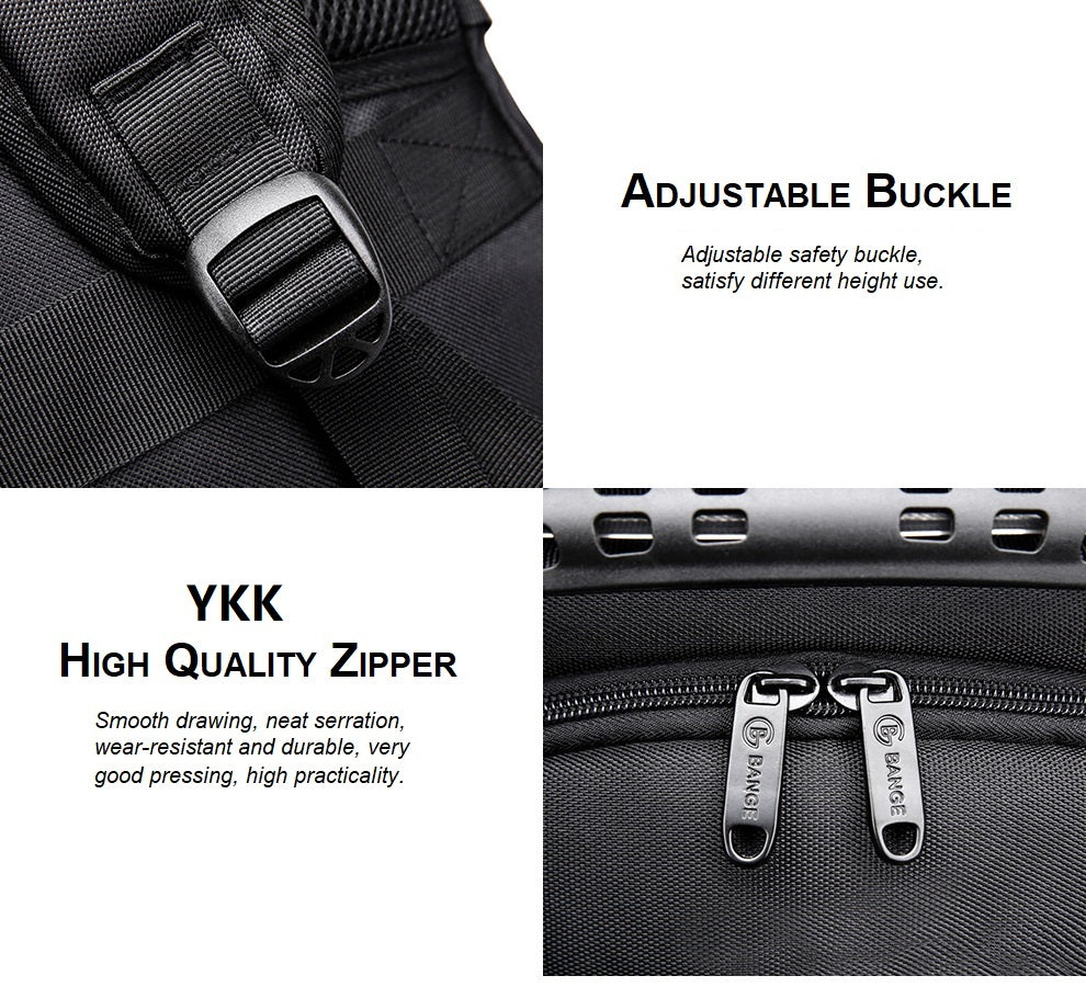 Bange Dyno Water Resistant Travel Laptop Backpack with USB charging port