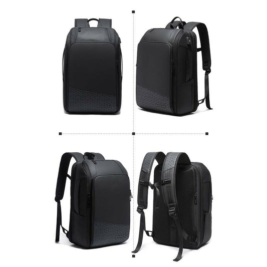 Bange Ionic USB Bottle Expandable Multi Compartment Big Capacity Hidden Pocket Travel Business Laptop Backpack
