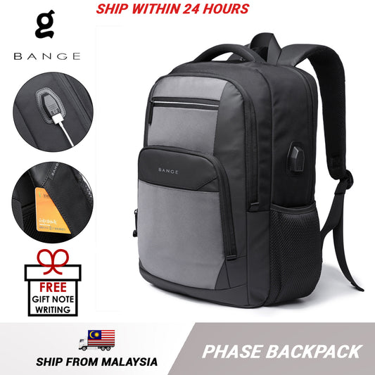 Bange Phase Water Resistant Big Capacity Multi Compartment Anti-Theft Travel Laptop Backpack with USB Charging Port