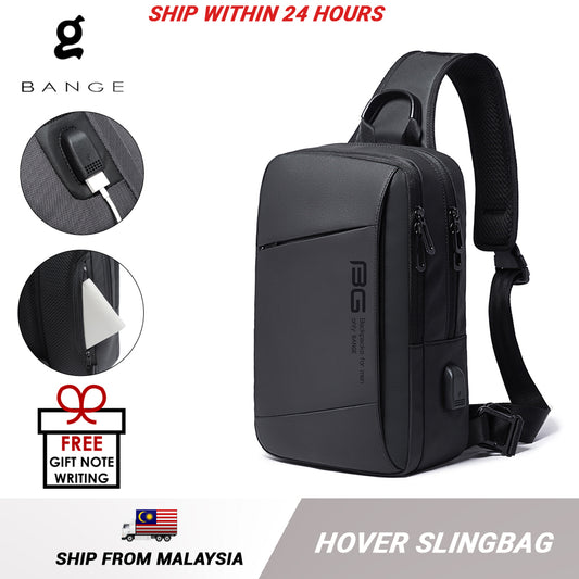 Bange Hover Multi Compartment Light Travel Sling Bag with USB Charging Port
