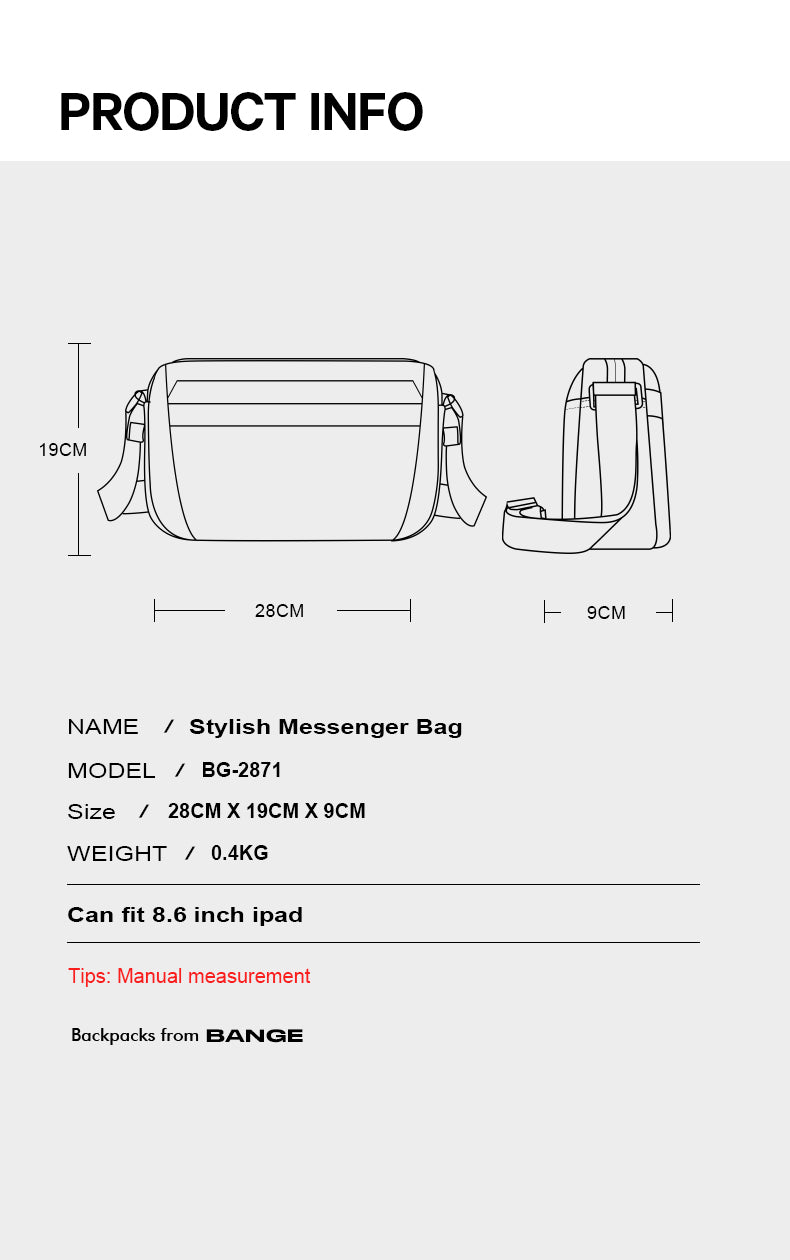 BANGE Phoenix Sling Bag Men Messenger Bag Pouch Bag Men Cross Body Bags Waterproof Beg Sandang Lelaki Lightweight