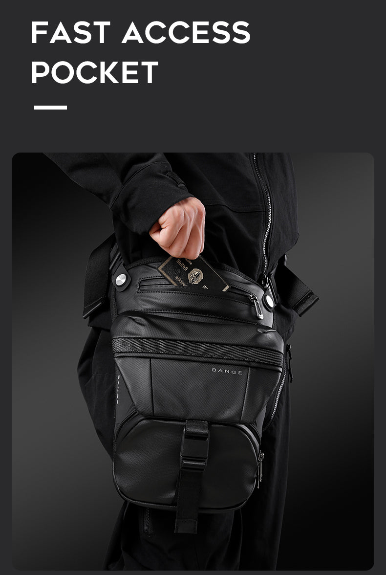 BANGE Cobra Motorcycle Leg Bag Water Resistant 2in1 Sling Bag Motorcycle Pouch Bag