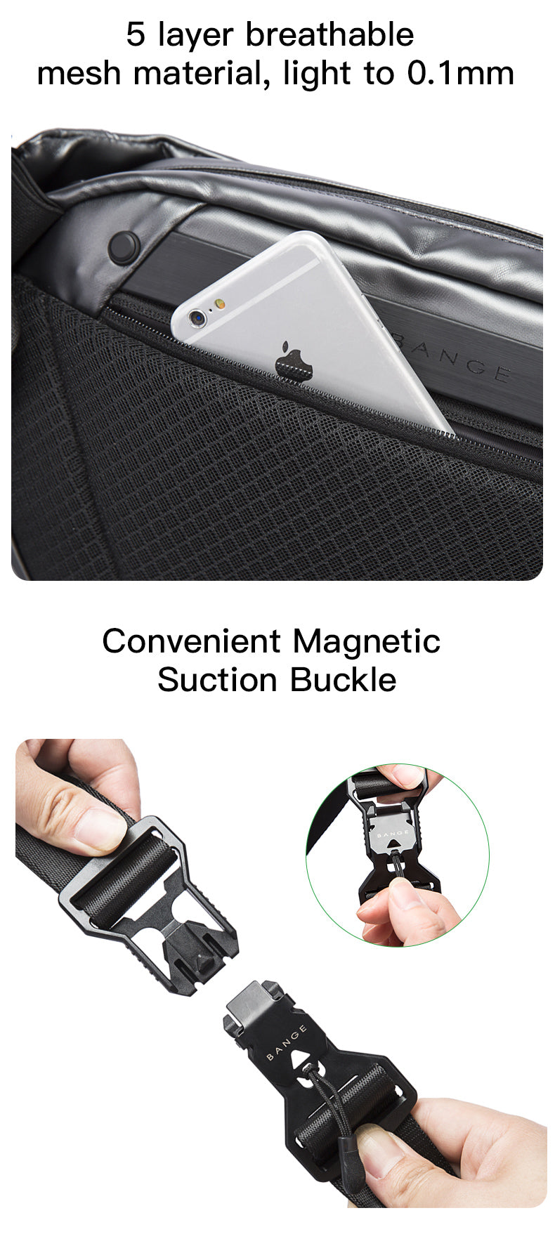 Bange Future Water-Resistant Big Capacity Sling Bag