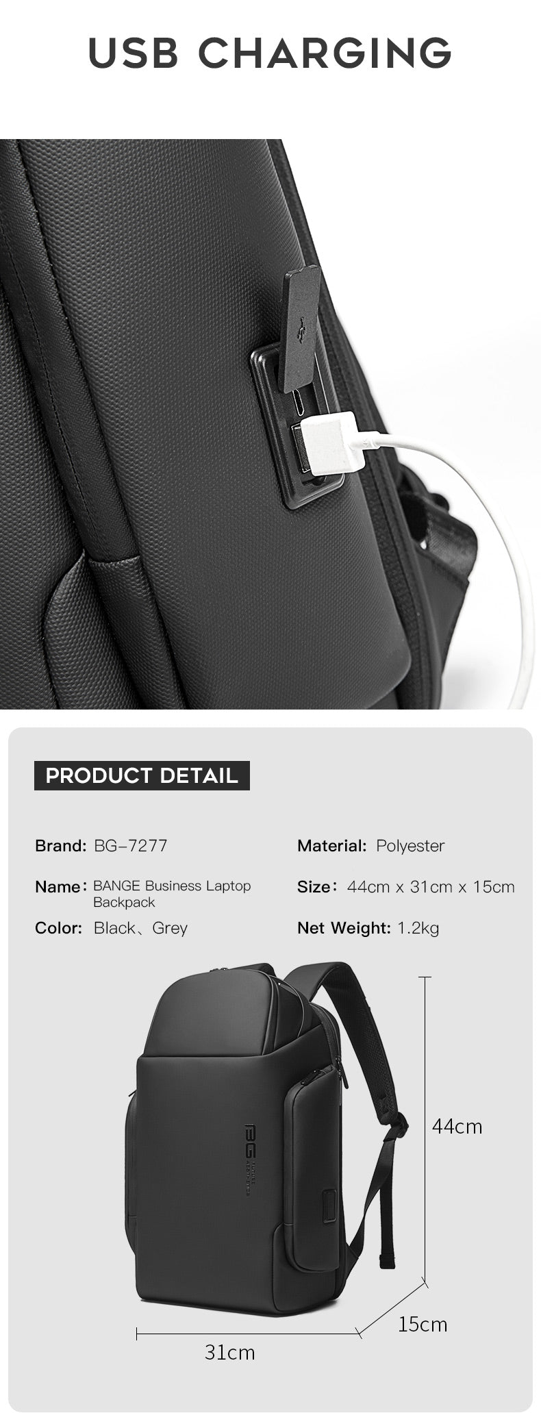 Bange Dire 15.6inch Multi Compartment Future Aesthetic Laptop Backpack