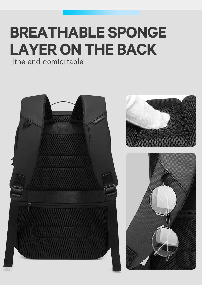 Bange Orient 15.6inch Business Multi Compartment Water Resistant Laptop Backpack with USB Charging Port