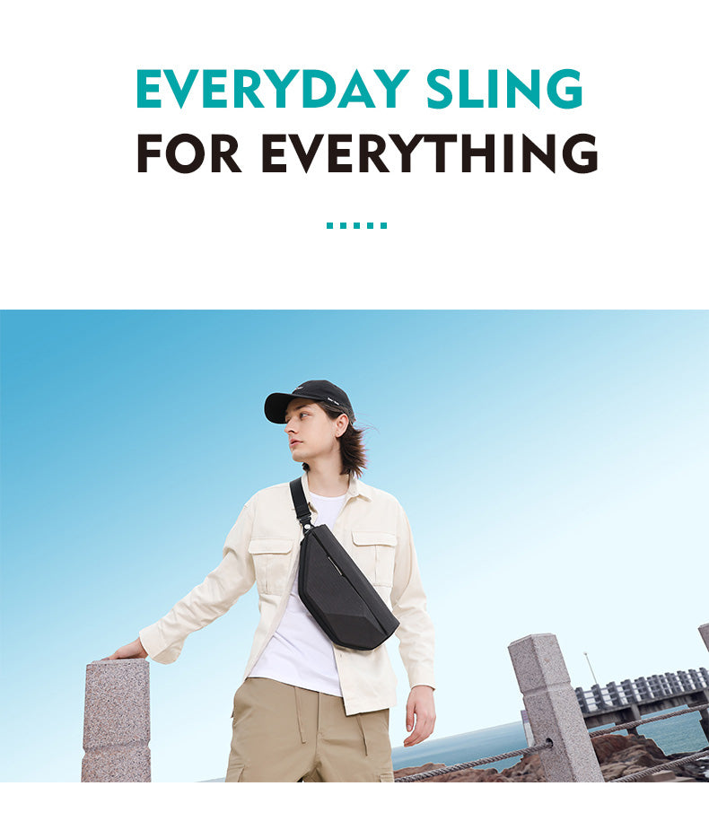 Bange Ace Expandable Sling Bag with Multi Compartment and Water-Repellent Fabric