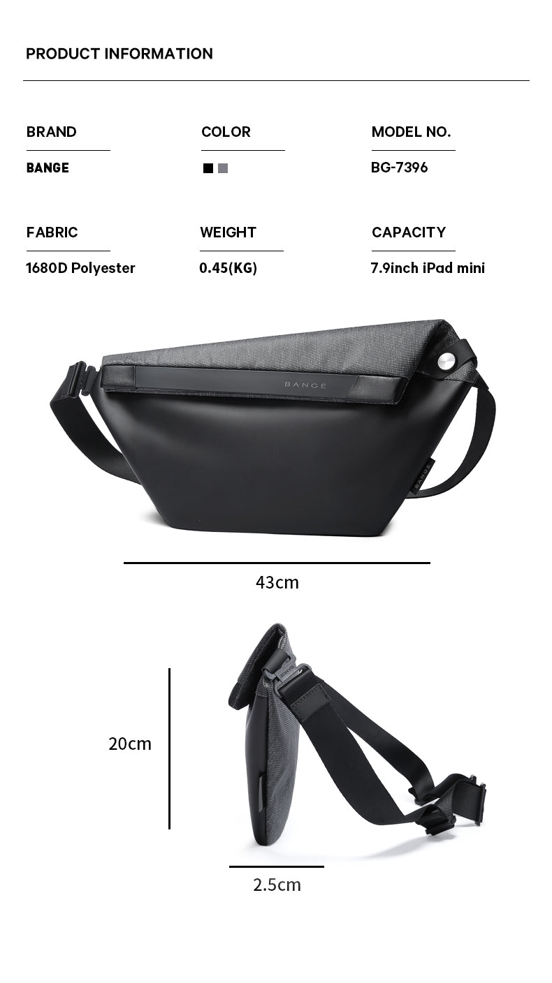 Bange Skyle Sling Bag Men with Retractable Key Chain