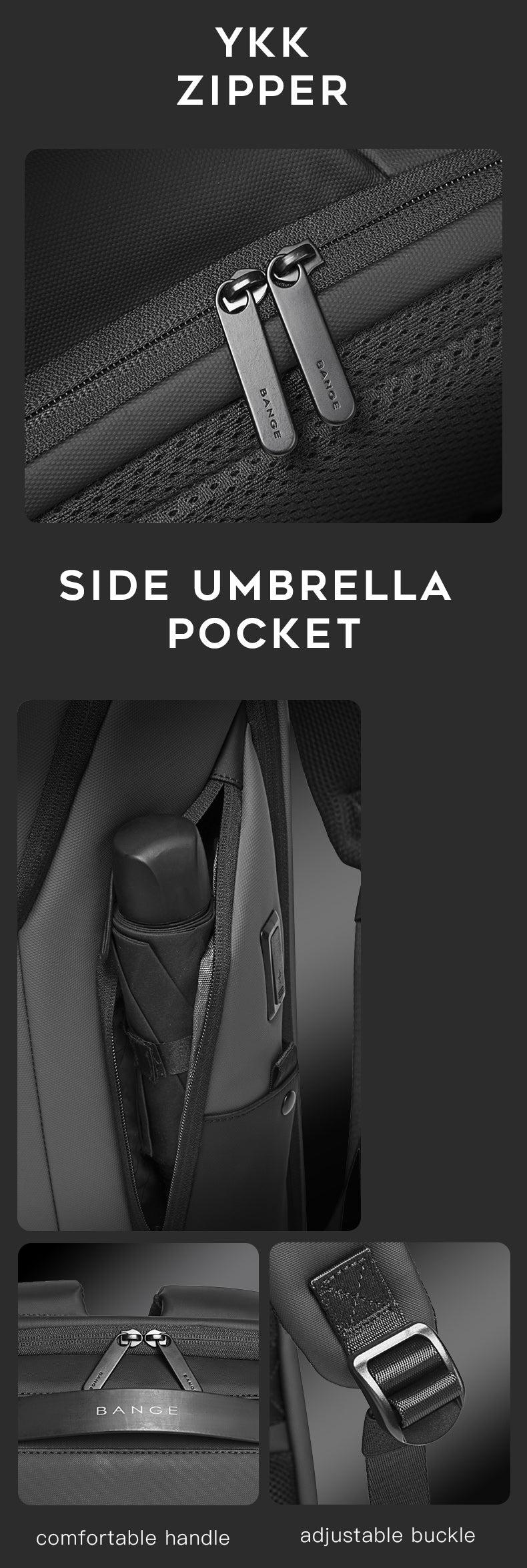 Bange Radiant 15.6inch Business Multi Compartment Laptop Backpack