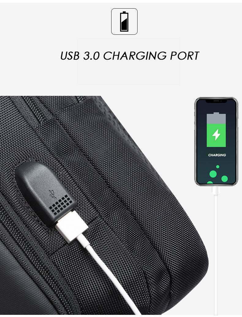 Bange Rogue Large Capacity Multi Compartment Travel Business Men Sling bag with USB Charging Port
