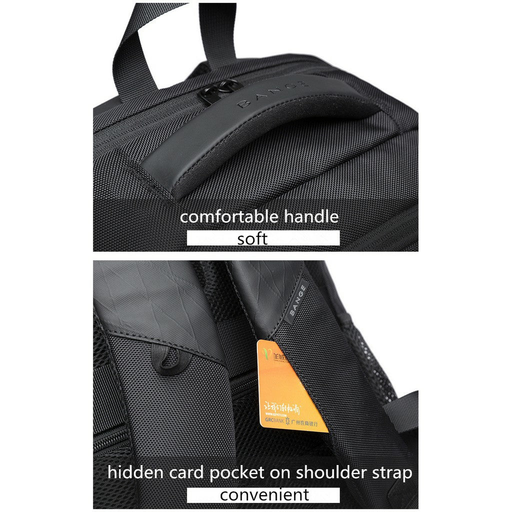 Bange Phase Water Resistant Big Capacity Multi Compartment Anti-Theft Travel Laptop Backpack with USB Charging Port
