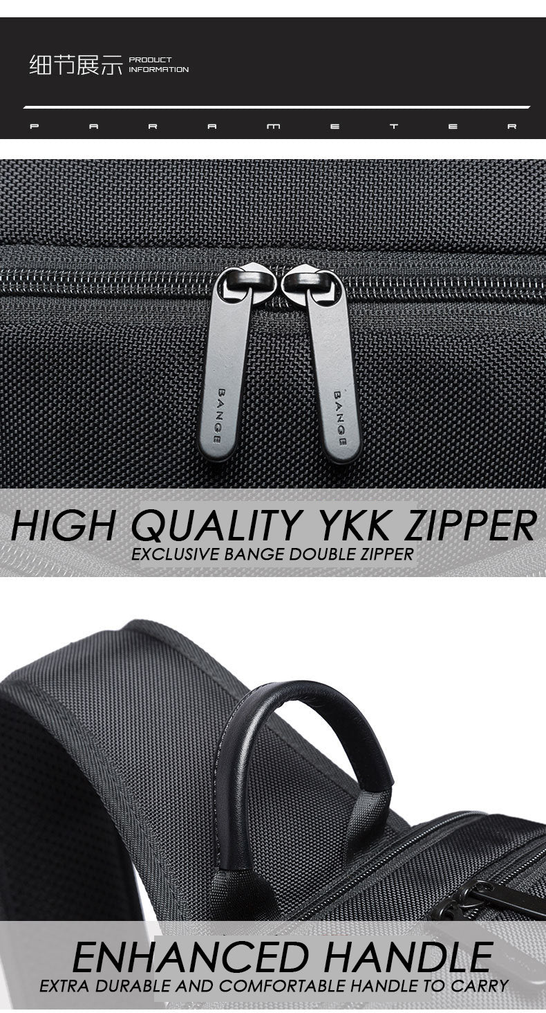 Bange Rogue Large Capacity Multi Compartment Travel Business Men Sling bag with USB Charging Port