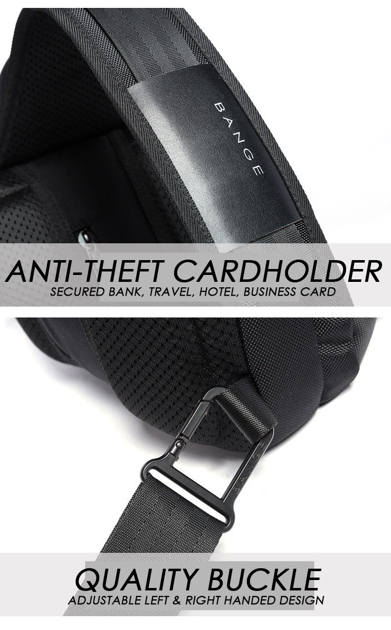 Bange Rogue Large Capacity Multi Compartment Travel Business Men Sling bag with USB Charging Port