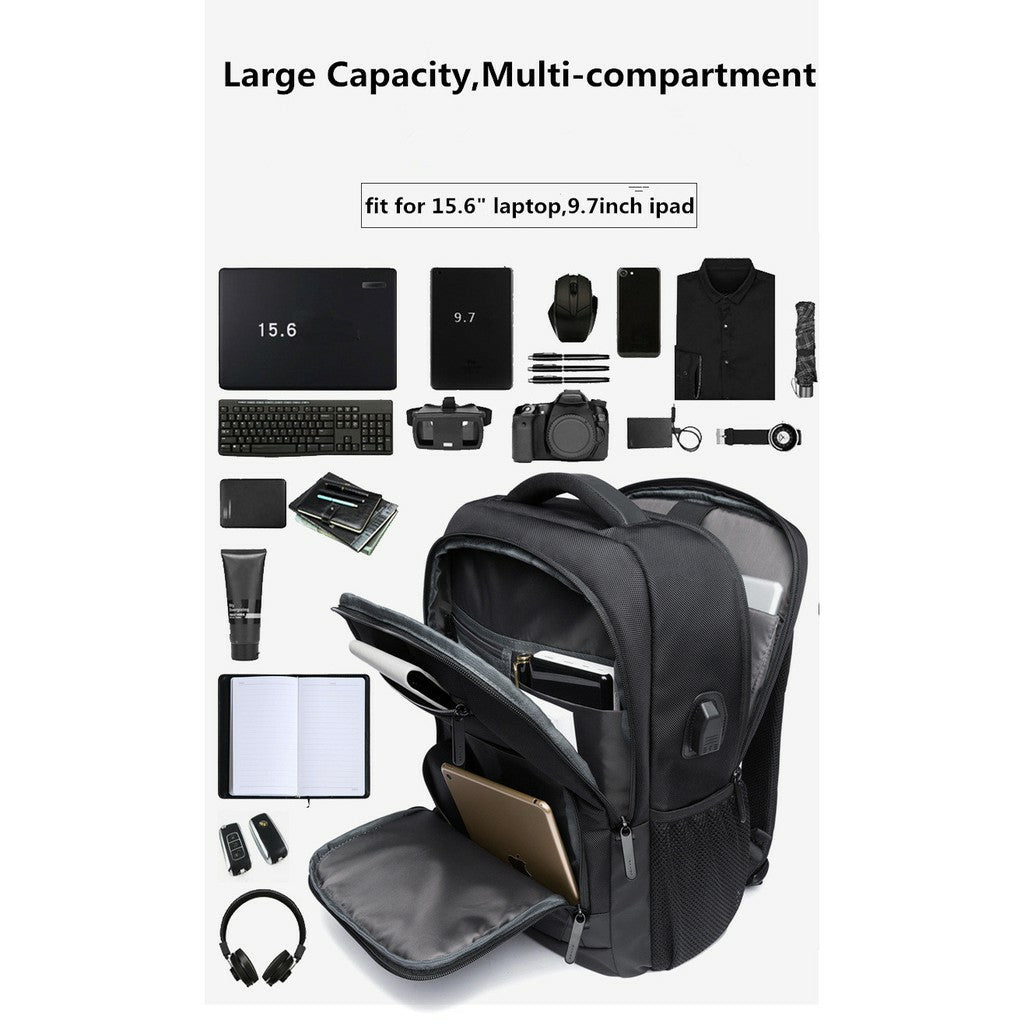 Bange Phase Water Resistant Big Capacity Multi Compartment Anti-Theft Travel Laptop Backpack with USB Charging Port