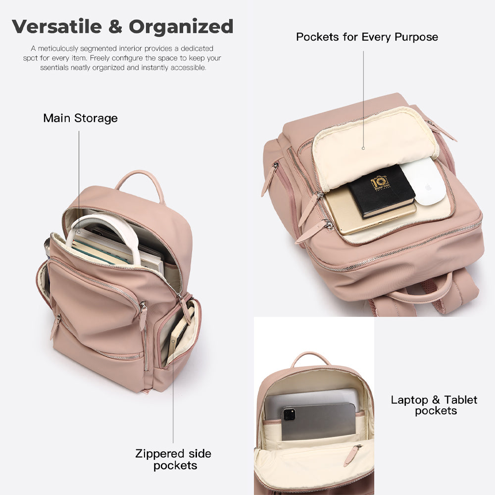 BANGE Flora Laptop Backpack Water Resistant Multi Compartment Beg Komputer Riba Beg Sekolah (14/15.6‘’)