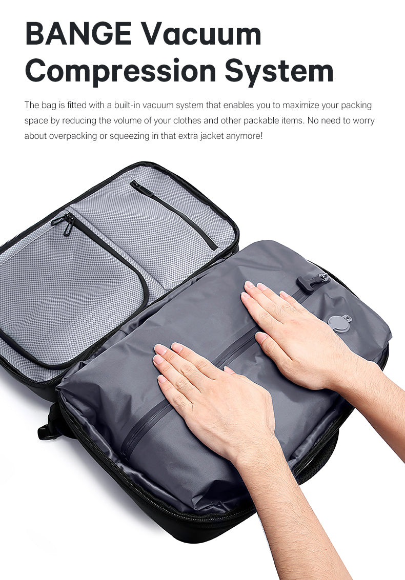Bange Vexus Vacuum Compartment Travel Laptop Backpack (15.6)