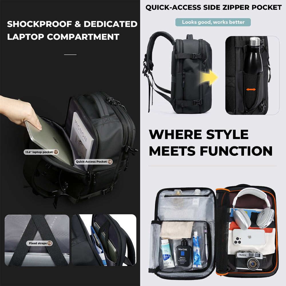 BANGE Blaze Travel Laptop Backpack Multi Compartment Water-Resistant (15.6)