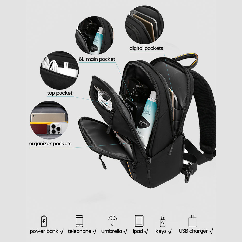 BANGE Riven Sling Bag Men's Multi Compartment Water-Resistant