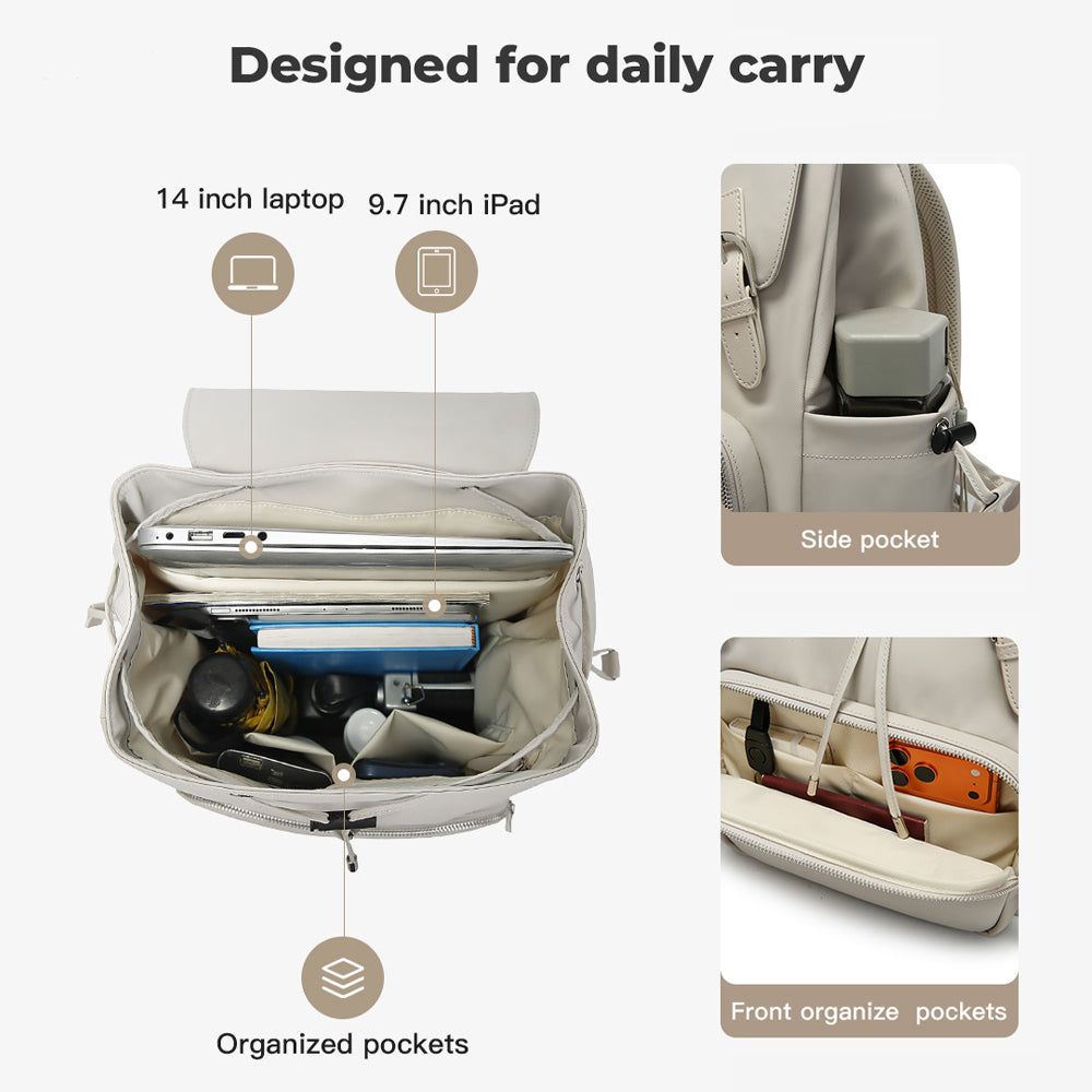 BANGE Bloom Laptop Backpack Water Resistant Multi Compartment Beg Komputer Riba Beg Sekolah (14‘’)