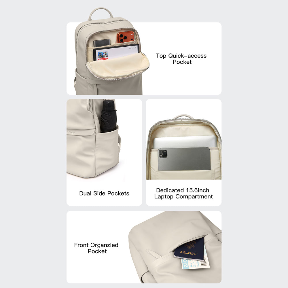 BANGE Lena Laptop Backpack Water Resistant Multi Compartment Beg Komputer Riba Beg Sekolah (14/15.6‘’)