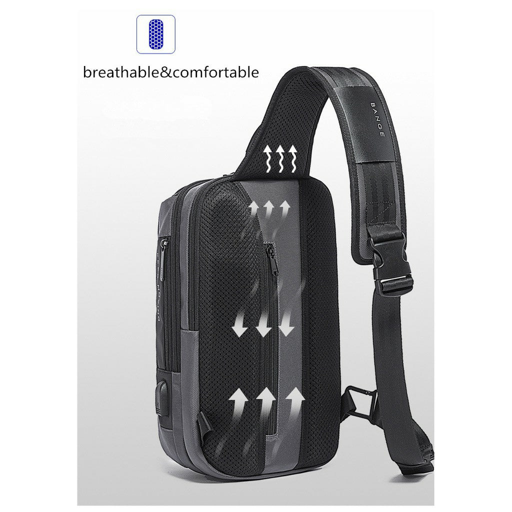 Bange Jero Anti Theft Multi Compartment Travel Business Sling Bag with TSA Lock and USB Charging Port