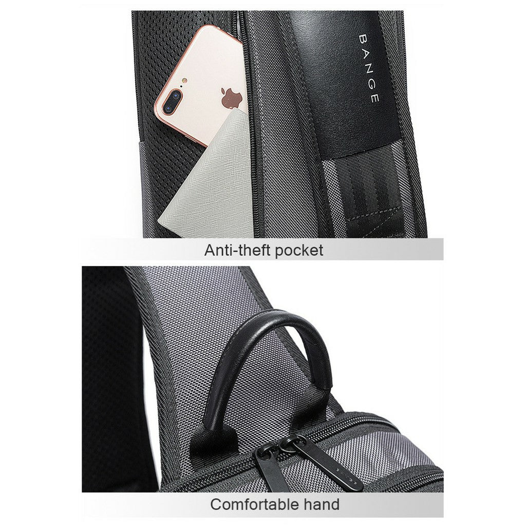 Bange Jero Anti Theft Multi Compartment Travel Business Sling Bag with TSA Lock and USB Charging Port
